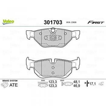 Kit pastiglie freno VALEO 301703 per BMW Serie 1 e Serie 3