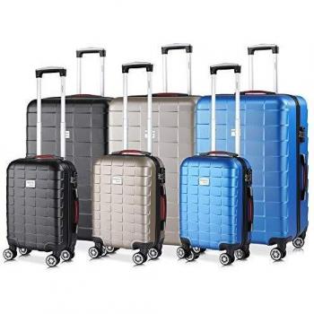 Valise Rigide Exopack Noire M/XL 38L Serrure TSA Poignée Télescopique