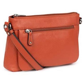 Sac porté travers en cuir orange Hexagona Collection Confort 26*16,5*6 TU