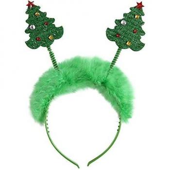 Unisex Weihnachtsbaum-Haarschleife – Widmann 05682, Grüntönung, Erwachsenenlänge