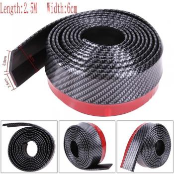 VODOOL Carbon Fiber Rubber Bumper Strip 65mm Width 2.5m Length