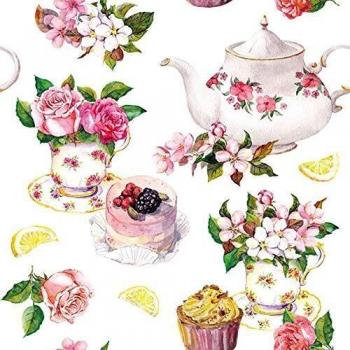 Tovagliolo floreale da caffè 33x33 cm