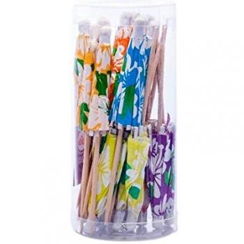 PVC‑Box mit Hawaii‑Eis‑Papier‑Schirmen (24×) – tib 10802, Mehrfarbig, Einheitsformat