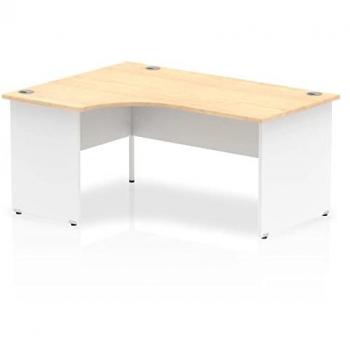Impulse Panel End 1600 Left Hand Crescent Desk Maple Top