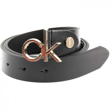 Calvin Klein Damen 3CM LOW CK ADJ.BUCKLE BELT Gürtel, Schwarz (BLACK BDS), 75