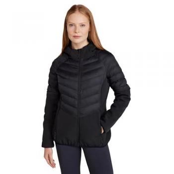 Wattierte Agile Hybrid Softshell Damenjacke – Dunkelschwarz