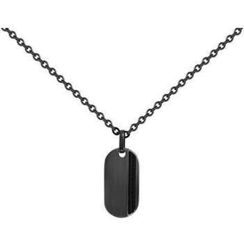 Bracelet plaque-chaine en acier 316L – Noir mat – Phebus Homme