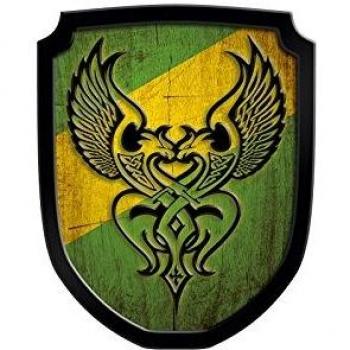 Spielwiese Holzschild: Phönix in Grün, 60 cm Länge