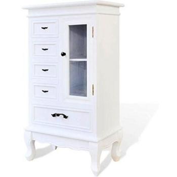 Aparador Blanco con 5 Cajones y 2 Estantes