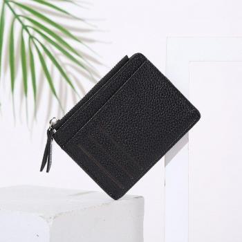 Cartera de Tarjetas de Crédito con Cremallera en PU