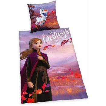 Disney Frozen II – Violettes Babybett-Set aus 100 % Baumwolle (135 × 200 cm)
