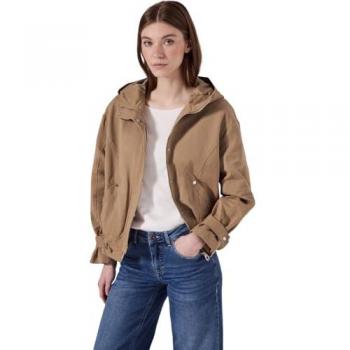 Parka STREET ONE STUDIO – Damen, creamy braun, Tunnelzug am Saum, Größe 46