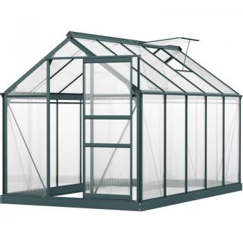 Serra da Giardino in Policarbonato Anti UV con Finestra e Porta Scorrevole 190x312x201cm in Alluminio