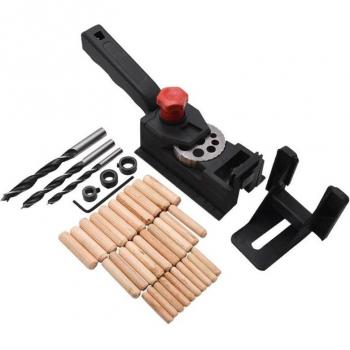 Woodworking Pocket Hole Drill Guide with Tenon Cutter