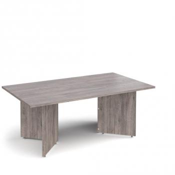 Grey oak boardroom meeting table with arrowhead legs 1800mm