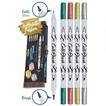Calli.Brush Stylos Pinceau en Bambou 5 Couleurs