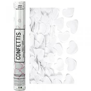Papier Cœur Confetti 40 cm, couleur blanche