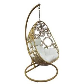 Poltrona da Giardino in Resina Intrecciata con Cuscino