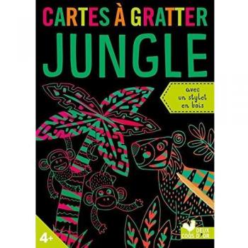 Cartes à gratter Jungle : Avec un stylet en bois