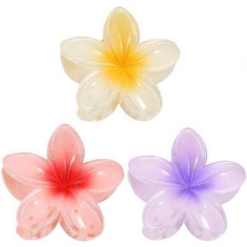 Accessoire cheveux SURENHAP Hawaïen Fleur Plumeria Rouge Jaune Violet