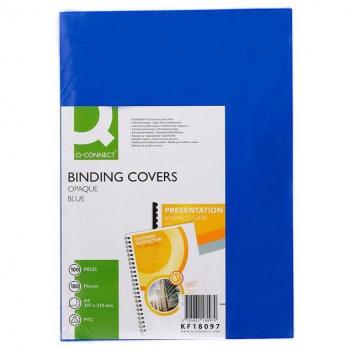Couverture de Reliure A4 PVC Opaque Bleu 180 Microns Boîte de 100