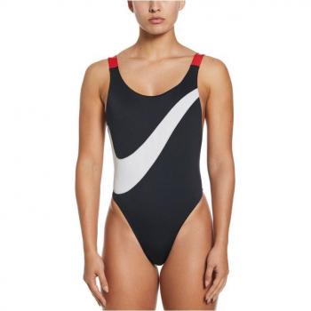 Maillot de bain 1 pièce Nike Icon noir/rouge-vert femme
