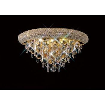 Aplique de pared 3 luces oro francés, cristal