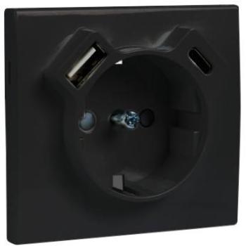 Protector Schuko con Puerto USB – Color Negro, Logus 90