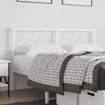 Meuble tête de lit en métal, blanc, dimension : 140 cm