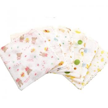 Cotton Knit Cartoon Design Baby Handkerchief 5PCS, Newborn Face Towel