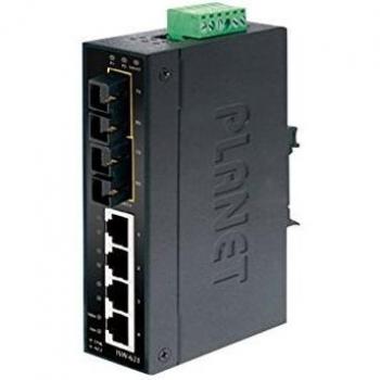 DIGITUS Planet IP‑30 Industrie‑Netzschalter 4×RJ45 10/100 Mbps