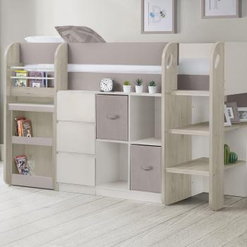 Taupe Saturn Middle Sleeper Bed