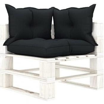 Poltrona Angolare in Pallet con Cuscini Antracite