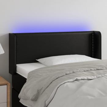 Testiera a LED Nera 83x16x78/88 cm in Similpelle cod mxl 73842