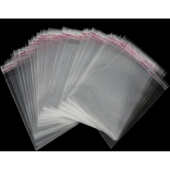 100pcs Self Adhesive OPP Plastic Bags for Jewelry 8cm x 12cm