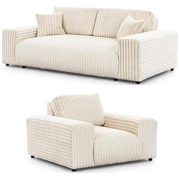 S-STYLE Mollis Polstergarnitur Set Beige 213x79