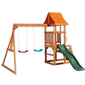 Torre de escalada y columpios para niños