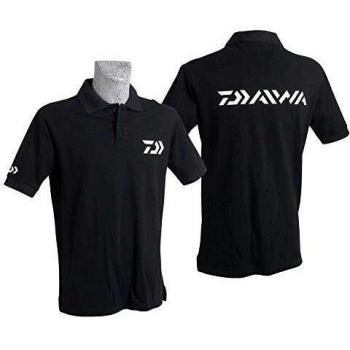 Daiwa 2XL Black Polo for Men – Short Sleeve
