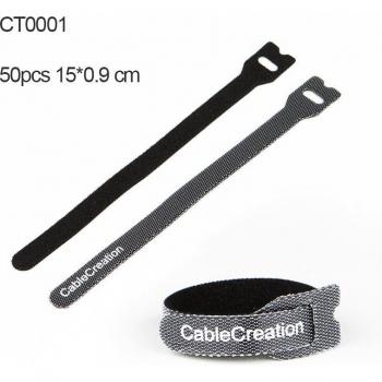 CableCreation – sangles de câble réutilisables, 50 pièces, attaches en nylon avec étiquettes