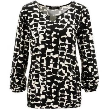 Aniston SELECTED Langarmshirt mit modernem Allover-Druck und Zierstäbchen