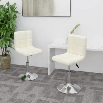 Lot de 2 chaises pivotantes crème pour salle à manger