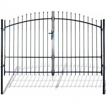 Double-Entry Yard Gate with Spear Top 300x225 cm