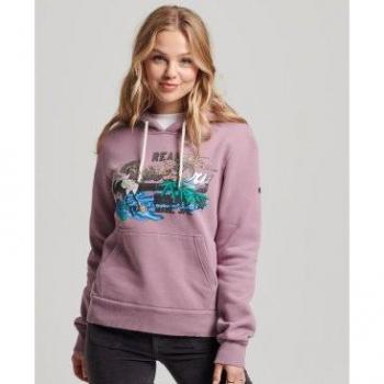 Jacket de Algodón Lila Superdry Mujer con Logo Gráfico
