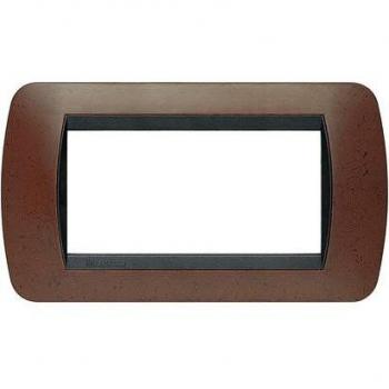 BTicino Livinglight 4 moduli Placca L4804BK marrone