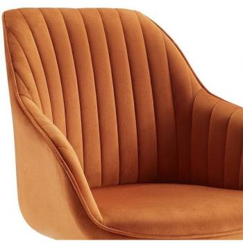 Cinnamon Fabric Swivel Accent Armchair – Art Leon Arthur Mid‑Century Design