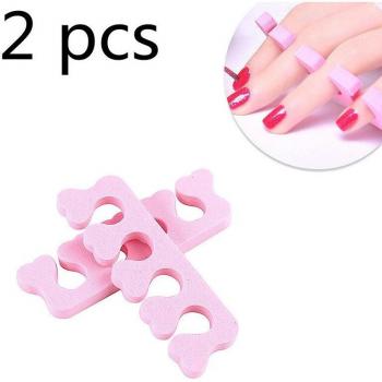 Séparateur de doigts en silicone écologique, 2 pièces, outil doux pour l'art des ongles