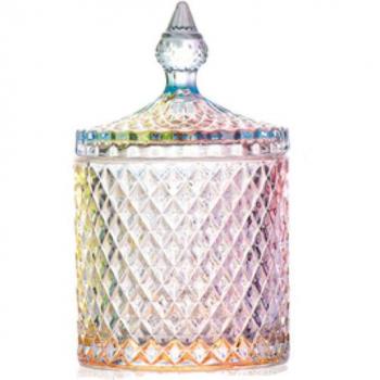 European Crystal Glass Cotton Pad Storage Box