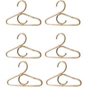 6-Pack Nordic Style Rattan Hangers for Kids