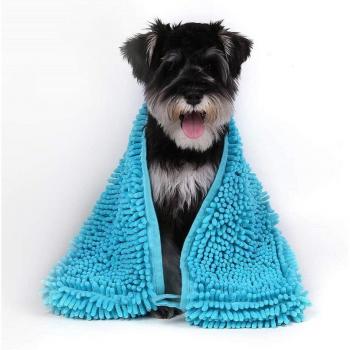 Quick Dry Dog Bath Towel, Ultra Absorbent Microfiber with Hand Pockets
