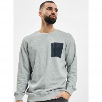 Urban Classics Men's Military Crew Sweatshirt Gray/Navy Blue Size 2XL